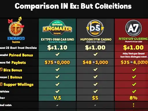 Comparison of Kingmaker Casino Australia against competitors